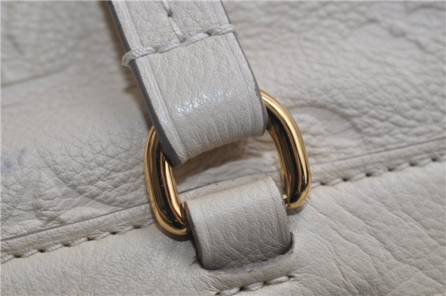 Auth Louis Vuitton Monogram Empreinte Lumineuse PM Tote Bag M93411 White 0488E