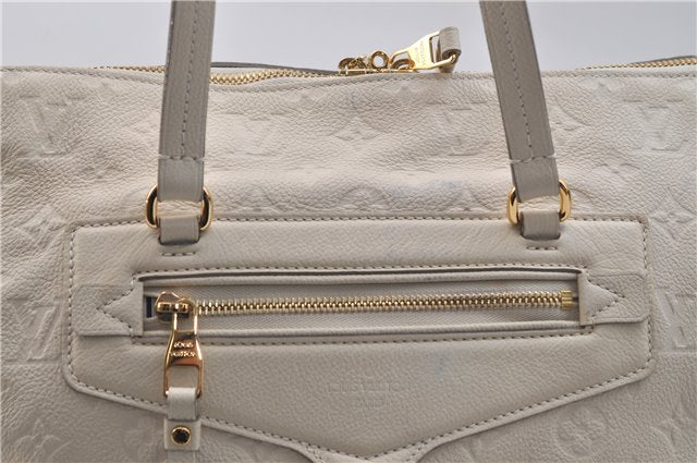 Auth Louis Vuitton Monogram Empreinte Lumineuse PM Tote Bag M93411 White 0488E