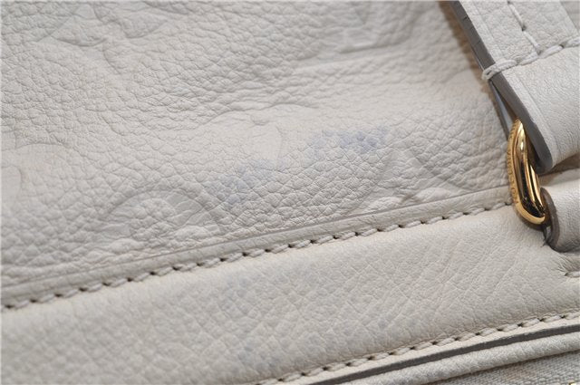 Auth Louis Vuitton Monogram Empreinte Lumineuse PM Tote Bag M93411 White 0488E