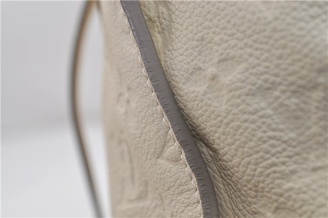 Auth Louis Vuitton Monogram Empreinte Lumineuse PM Tote Bag M93411 White 0488E