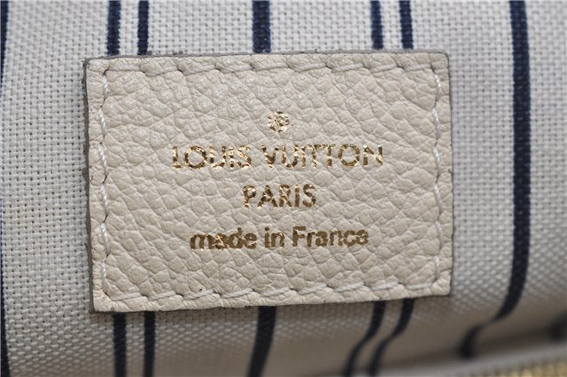 Auth Louis Vuitton Monogram Empreinte Lumineuse PM Tote Bag M93411 White 0488E