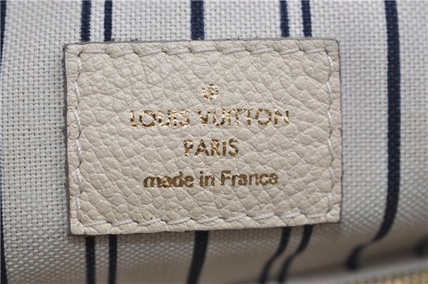 Auth Louis Vuitton Monogram Empreinte Lumineuse PM Tote Bag M93411 White 0488E