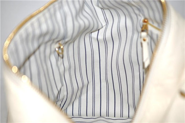 Auth Louis Vuitton Monogram Empreinte Lumineuse PM Tote Bag M93411 White 0488E