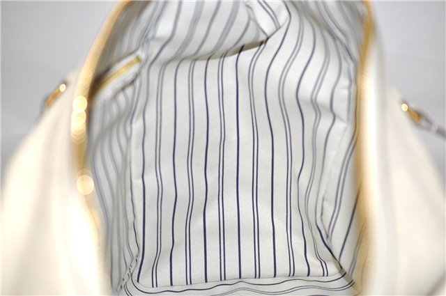 Auth Louis Vuitton Monogram Empreinte Lumineuse PM Tote Bag M93411 White 0488E