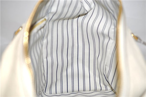 Auth Louis Vuitton Monogram Empreinte Lumineuse PM Tote Bag M93411 White 0488E