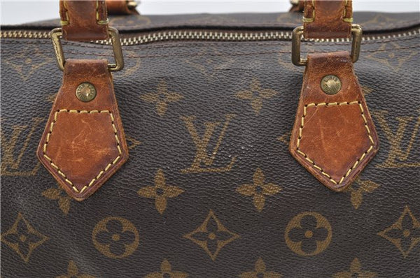 Authentic Louis Vuitton Monogram Speedy 25 Hand Bag M41528 LV Junk 0489D