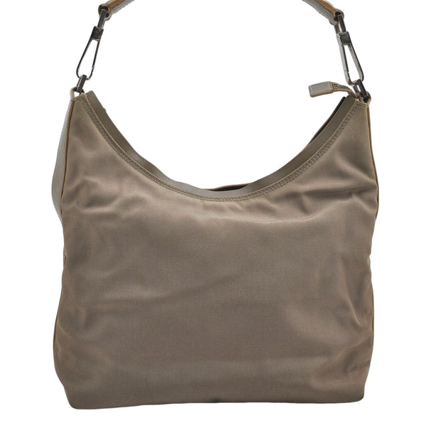 Authentic GUCCI Vintage Shoulder Bag Purse Nylon Leather Green  0489E