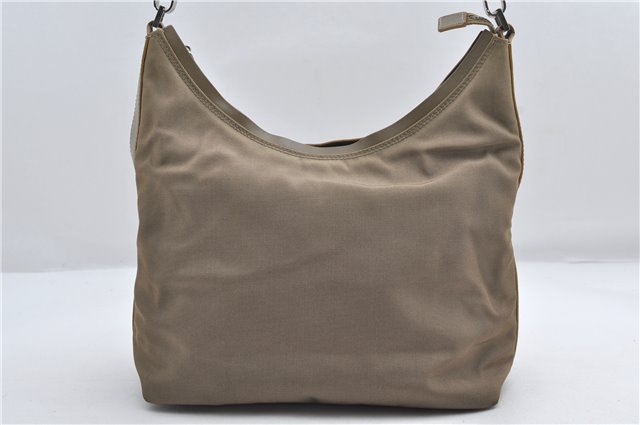 Authentic GUCCI Vintage Shoulder Bag Purse Nylon Leather Green  0489E