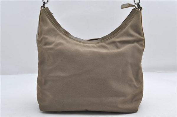 Authentic GUCCI Vintage Shoulder Bag Purse Nylon Leather Green  0489E