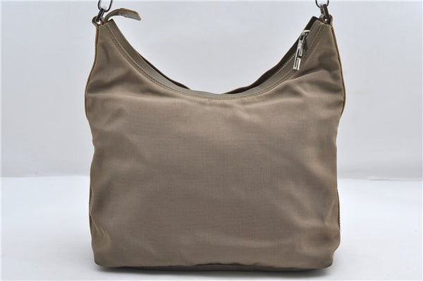 Authentic GUCCI Vintage Shoulder Bag Purse Nylon Leather Green  0489E