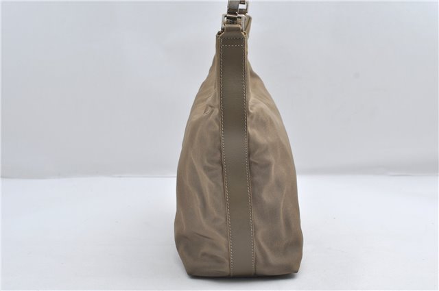 Authentic GUCCI Vintage Shoulder Bag Purse Nylon Leather Green  0489E