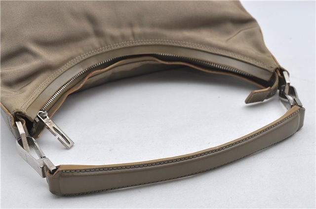 Authentic GUCCI Vintage Shoulder Bag Purse Nylon Leather Green  0489E