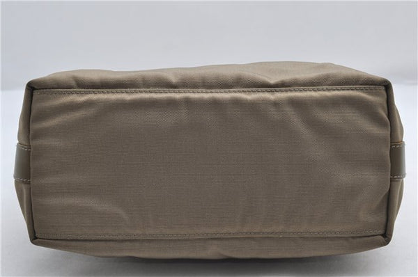 Authentic GUCCI Vintage Shoulder Bag Purse Nylon Leather Green  0489E