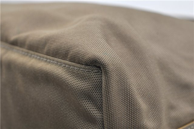 Authentic GUCCI Vintage Shoulder Bag Purse Nylon Leather Green  0489E