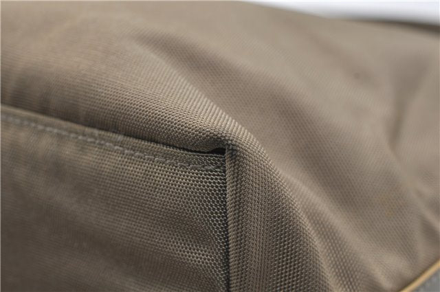 Authentic GUCCI Vintage Shoulder Bag Purse Nylon Leather Green  0489E