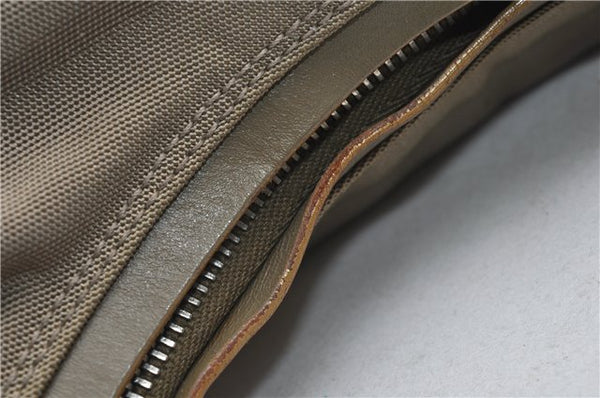 Authentic GUCCI Vintage Shoulder Bag Purse Nylon Leather Green  0489E