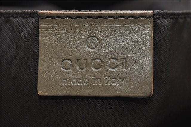 Authentic GUCCI Vintage Shoulder Bag Purse Nylon Leather Green  0489E