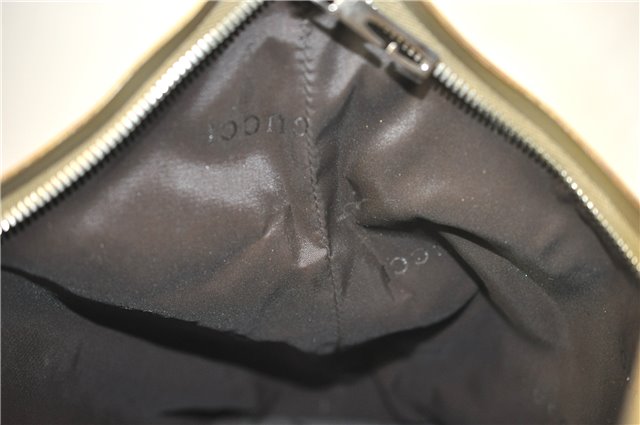 Authentic GUCCI Vintage Shoulder Bag Purse Nylon Leather Green  0489E