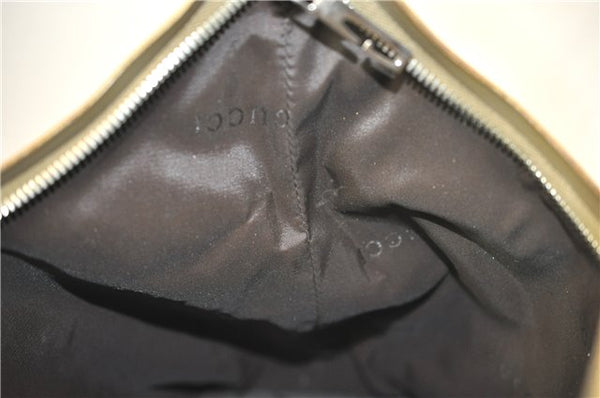Authentic GUCCI Vintage Shoulder Bag Purse Nylon Leather Green  0489E