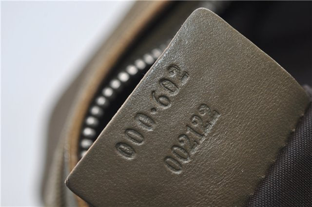 Authentic GUCCI Vintage Shoulder Bag Purse Nylon Leather Green  0489E