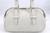 Authentic BURBERRY Vintage Leather Shoulder Hand Bag Purse White 0490E