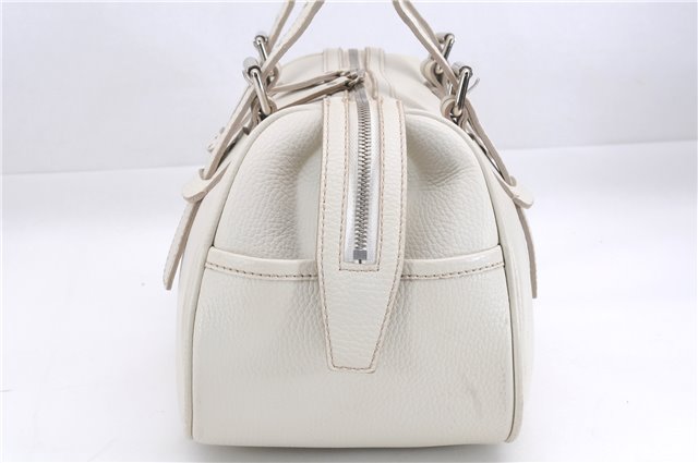 Authentic BURBERRY Vintage Leather Shoulder Hand Bag Purse White 0490E