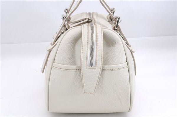 Authentic BURBERRY Vintage Leather Shoulder Hand Bag Purse White 0490E