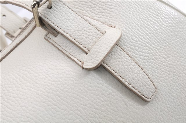 Authentic BURBERRY Vintage Leather Shoulder Hand Bag Purse White 0490E