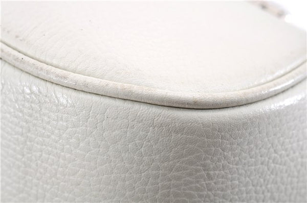 Authentic BURBERRY Vintage Leather Shoulder Hand Bag Purse White 0490E