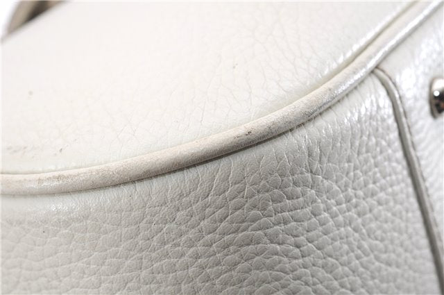 Authentic BURBERRY Vintage Leather Shoulder Hand Bag Purse White 0490E