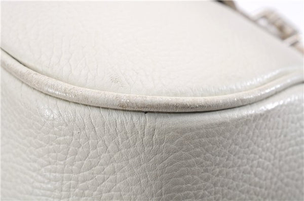 Authentic BURBERRY Vintage Leather Shoulder Hand Bag Purse White 0490E