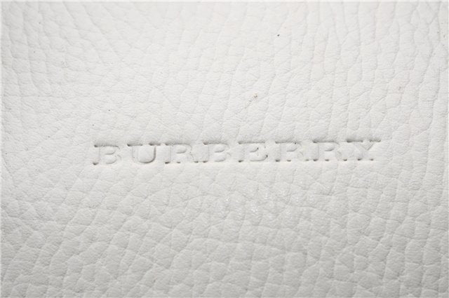 Authentic BURBERRY Vintage Leather Shoulder Hand Bag Purse White 0490E