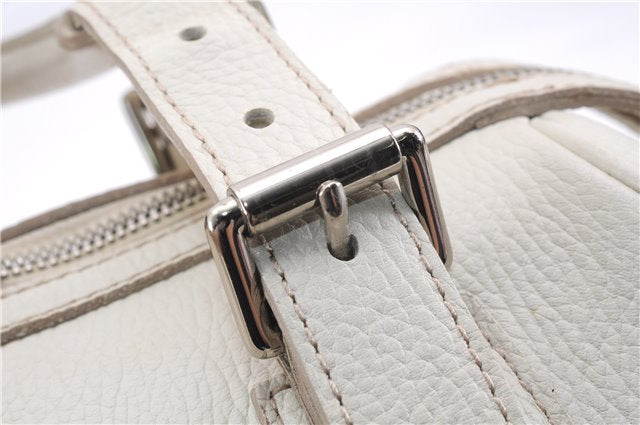 Authentic BURBERRY Vintage Leather Shoulder Hand Bag Purse White 0490E