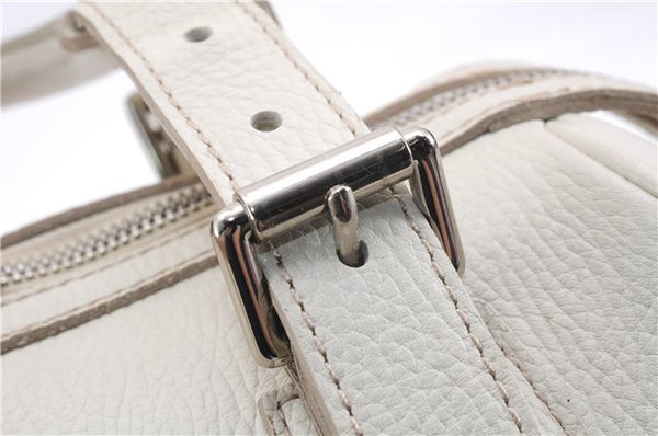 Authentic BURBERRY Vintage Leather Shoulder Hand Bag Purse White 0490E
