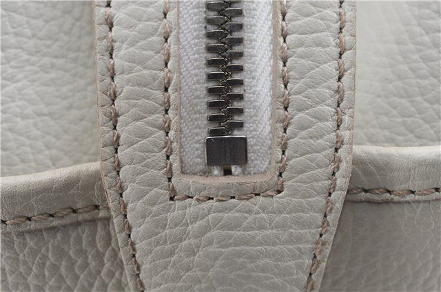 Authentic BURBERRY Vintage Leather Shoulder Hand Bag Purse White 0490E