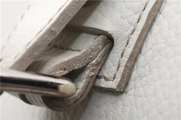 Authentic BURBERRY Vintage Leather Shoulder Hand Bag Purse White 0490E