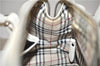 Authentic BURBERRY Vintage Leather Shoulder Hand Bag Purse White 0490E