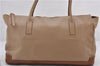 Authentic PRADA Leather Nappa Shoulder Hand Bag Purse Beige 0492E