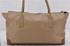 Authentic PRADA Leather Nappa Shoulder Hand Bag Purse Beige 0492E