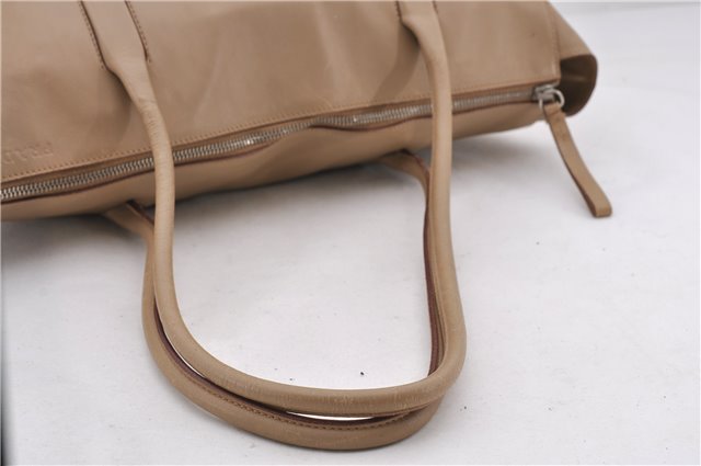 Authentic PRADA Leather Nappa Shoulder Hand Bag Purse Beige 0492E