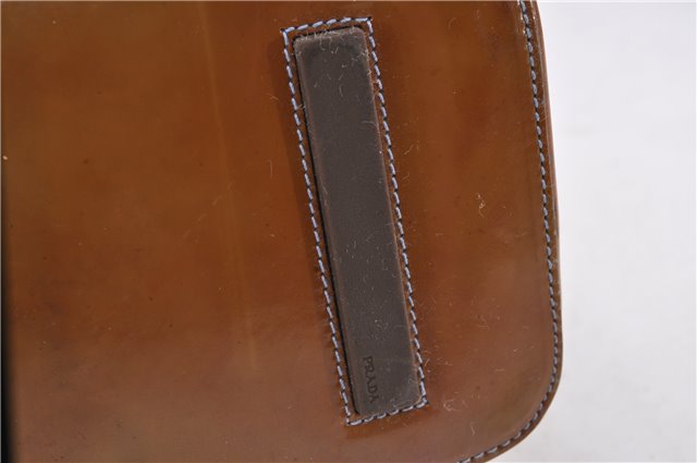 Authentic PRADA Leather Nappa Shoulder Hand Bag Purse Beige 0492E