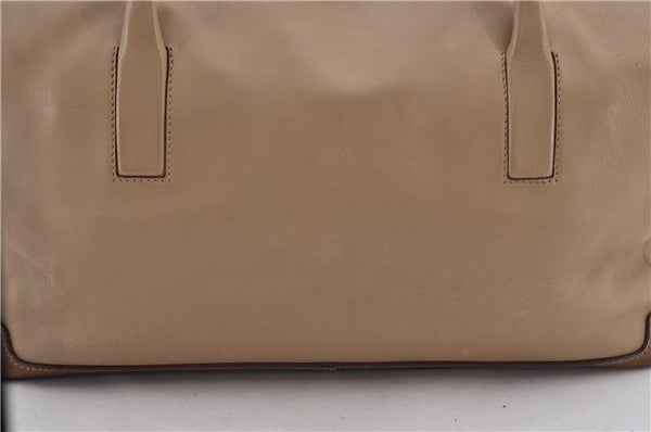 Authentic PRADA Leather Nappa Shoulder Hand Bag Purse Beige 0492E
