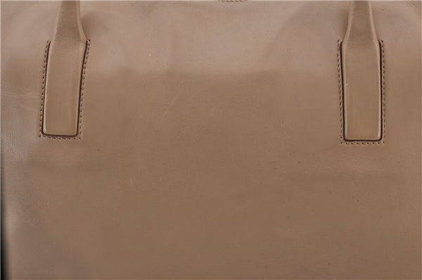 Authentic PRADA Leather Nappa Shoulder Hand Bag Purse Beige 0492E