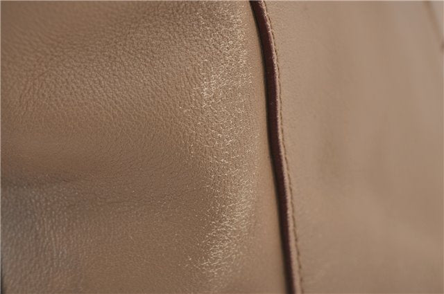Authentic PRADA Leather Nappa Shoulder Hand Bag Purse Beige 0492E