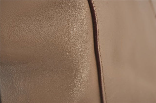 Authentic PRADA Leather Nappa Shoulder Hand Bag Purse Beige 0492E