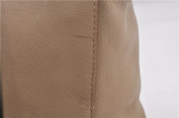 Authentic PRADA Leather Nappa Shoulder Hand Bag Purse Beige 0492E