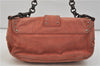 Authentic PRADA Suede Chain Shoulder Hand Bag Purse Pink 0493E