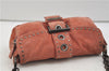 Authentic PRADA Suede Chain Shoulder Hand Bag Purse Pink 0493E