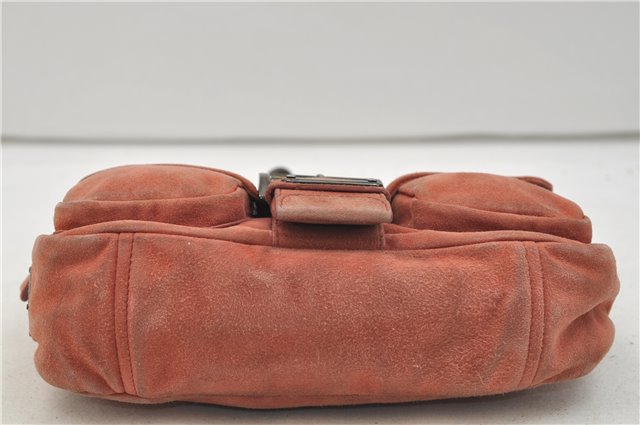 Authentic PRADA Suede Chain Shoulder Hand Bag Purse Pink 0493E