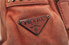 Authentic PRADA Suede Chain Shoulder Hand Bag Purse Pink 0493E